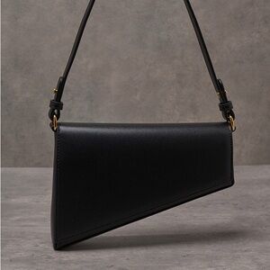 Aupen Genuine Leather Black Shoulder Bag